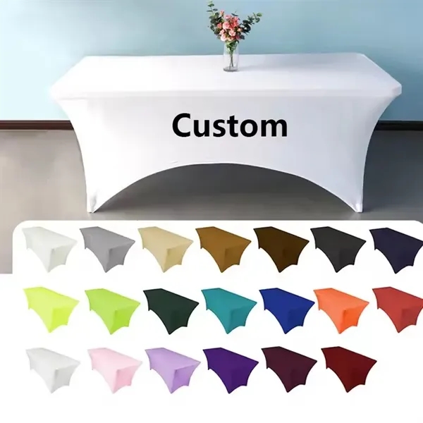 4FT Rectangle Spandex Fitted Tablecloth Stretch Table Cover - 4FT Rectangle Spandex Fitted Tablecloth Stretch Table Cover - Image 1 of 8