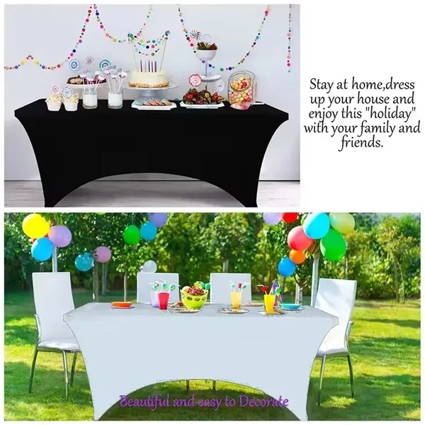 4FT Rectangle Spandex Fitted Tablecloth Stretch Table Cover - 4FT Rectangle Spandex Fitted Tablecloth Stretch Table Cover - Image 7 of 8