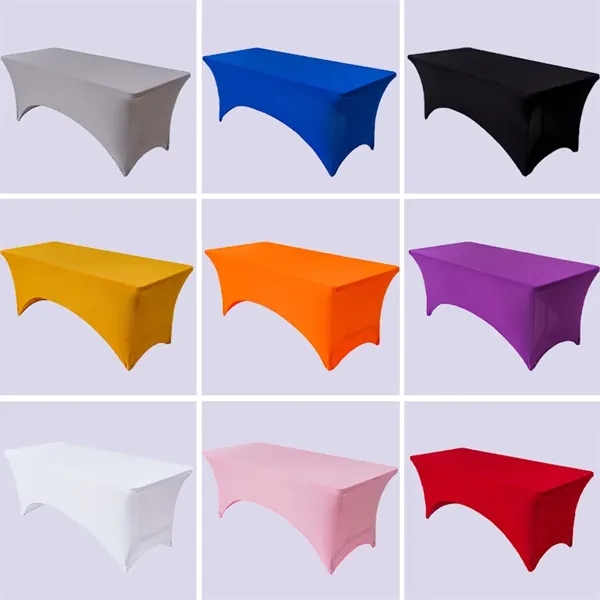 4FT Rectangle Spandex Fitted Tablecloth Stretch Table Cover - 4FT Rectangle Spandex Fitted Tablecloth Stretch Table Cover - Image 4 of 8