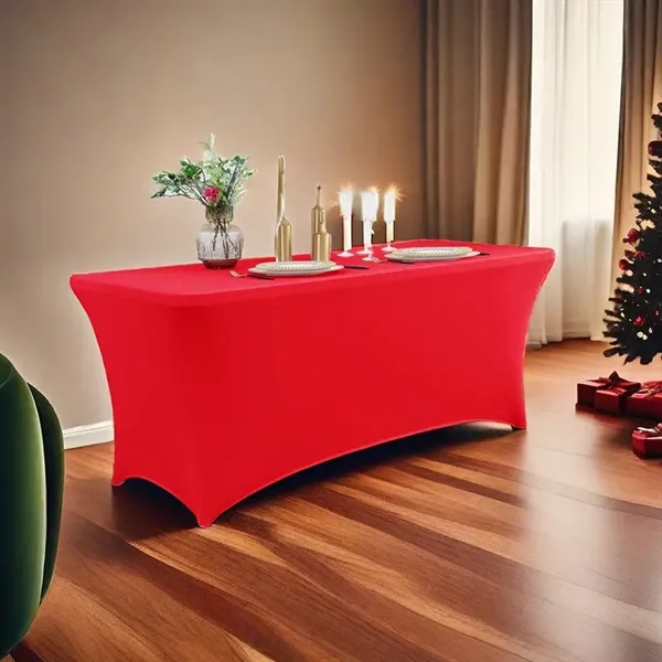 4FT Rectangle Spandex Fitted Tablecloth Stretch Table Cover - 4FT Rectangle Spandex Fitted Tablecloth Stretch Table Cover - Image 2 of 8