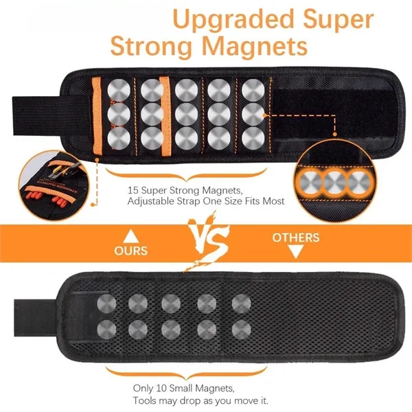 15 Upgrade Super Strong Magnets Magnetic Wristband - 15 Upgrade Super Strong Magnets Magnetic Wristband - Image 2 of 2
