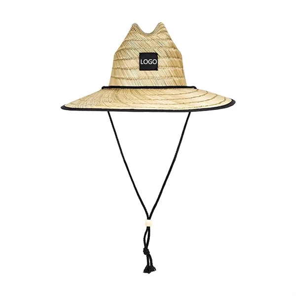 Straw Hat with Custom Embroidery Patch - Straw Hat with Custom Embroidery Patch - Image 2 of 10