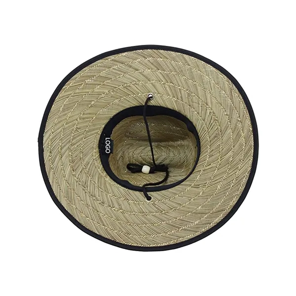 Straw Hat with Custom Embroidery Patch - Straw Hat with Custom Embroidery Patch - Image 5 of 10