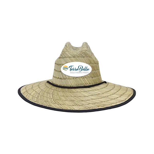 Straw Hat with Custom Embroidery Patch - Straw Hat with Custom Embroidery Patch - Image 10 of 10