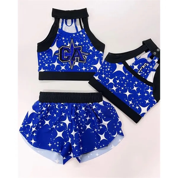 Cheerleader uniform with Sleevless top and shorts - Cheerleader uniform with Sleevless top and shorts - Image 0 of 0