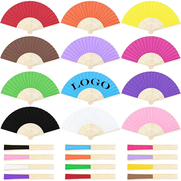 MOQ 100 Colorful Folding Paper Fan - MOQ 100 Colorful Folding Paper Fan - Image 0 of 2
