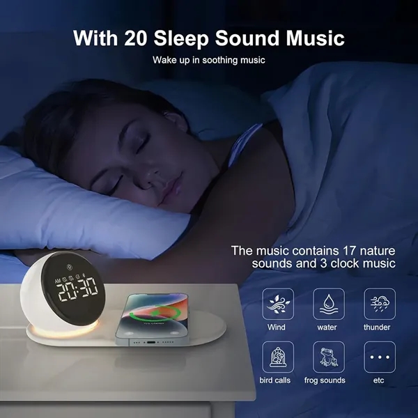5 in 1 Digital Alarm Clock with Wireless Charger - 5 in 1 Digital Alarm Clock with Wireless Charger - Image 5 of 5