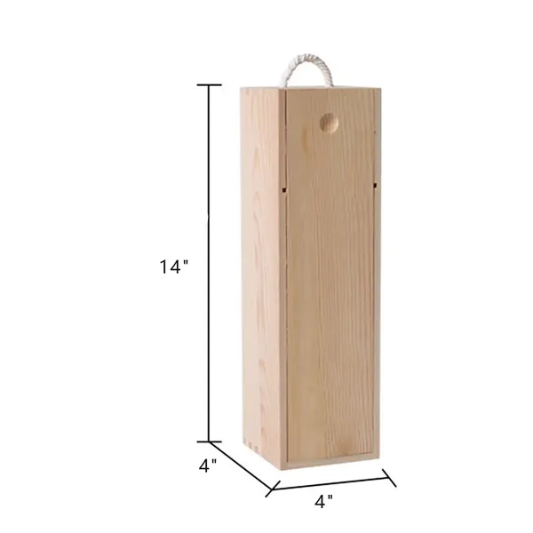 Wooden Wine Box With Handle - Wooden Wine Box With Handle - Image 1 of 3