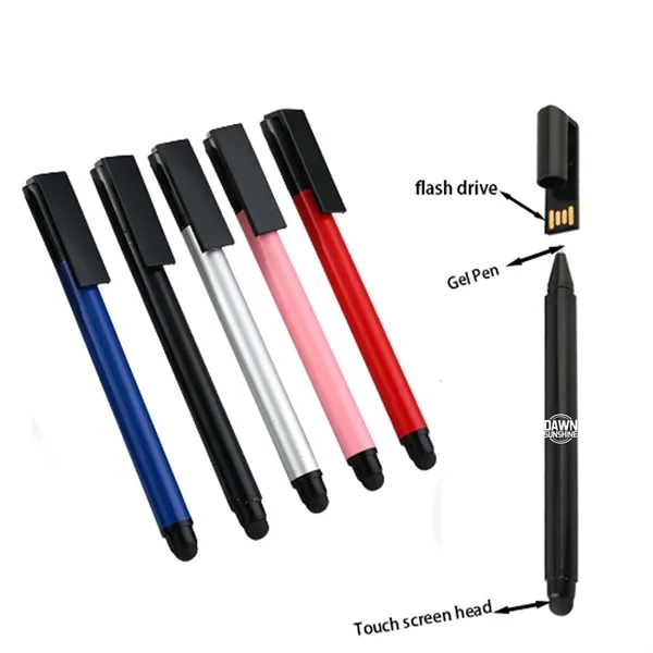 3 in 1 Flash Drive Stylus Ballpoint Pen - 3 in 1 Flash Drive Stylus Ballpoint Pen - Image 0 of 6