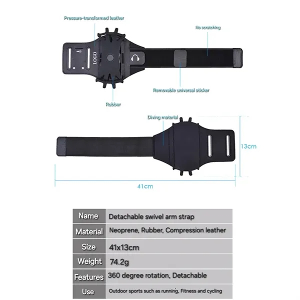 360D rotation detachable Running Armband phone Holder - 360D rotation detachable Running Armband phone Holder - Image 2 of 9