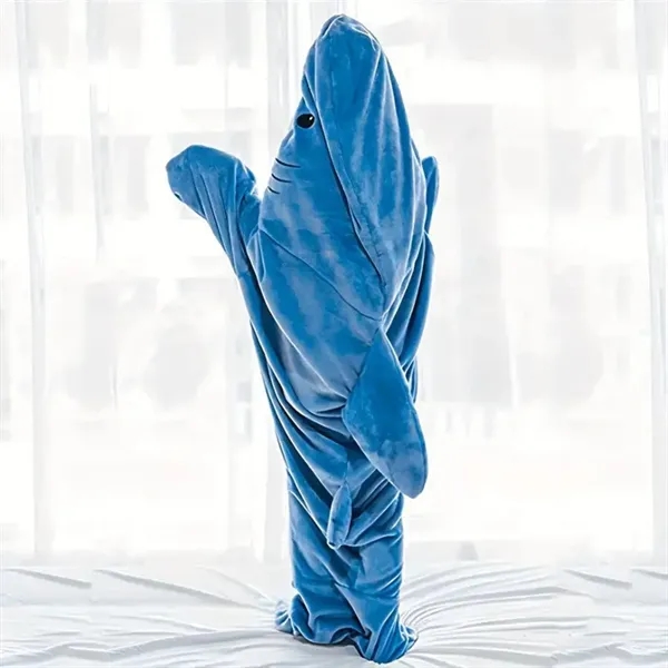 Adult Wearable Hoodie Onesie Shark Blanket - Adult Wearable Hoodie Onesie Shark Blanket - Image 1 of 4