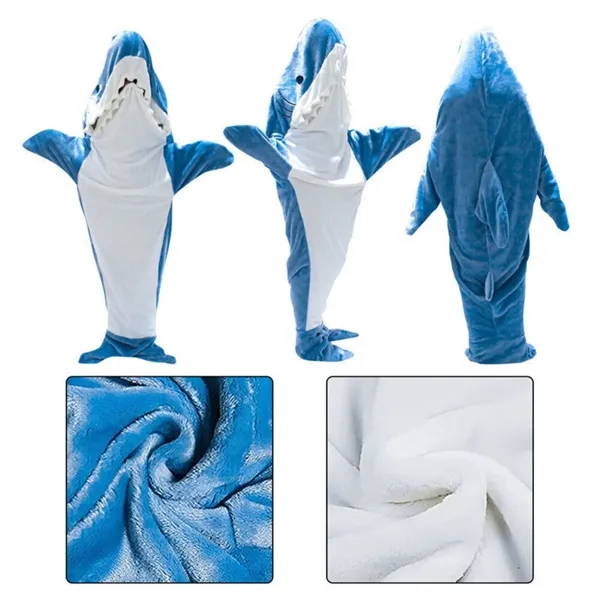 Adult Wearable Hoodie Onesie Shark Blanket - Adult Wearable Hoodie Onesie Shark Blanket - Image 2 of 4