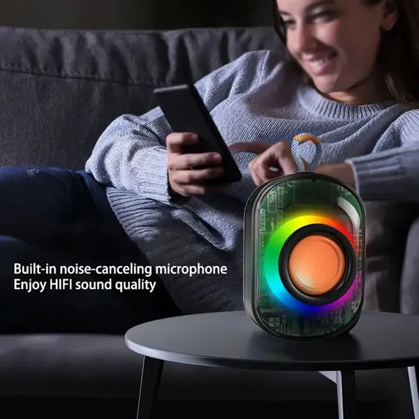 Mini Heavy Bass Wireless Speaker with RGB Lights - Mini Heavy Bass Wireless Speaker with RGB Lights - Image 3 of 8