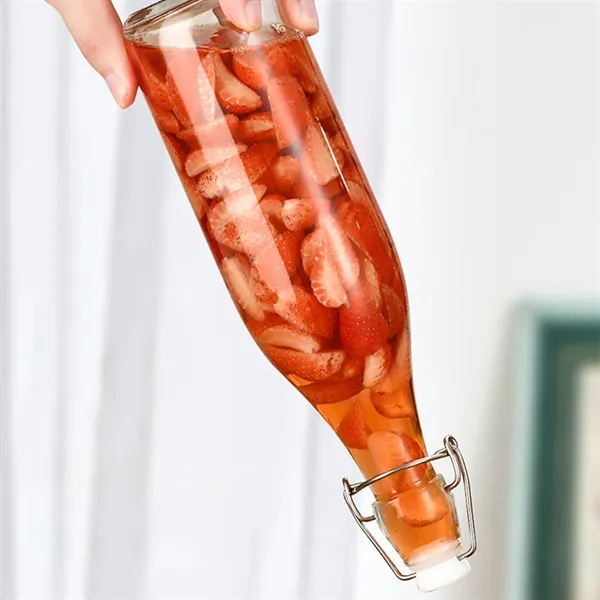 17OZ. Transparent Glass Beverage Beer Wine Fruit Bottle - 17OZ. Transparent Glass Beverage Beer Wine Fruit Bottle - Image 5 of 7