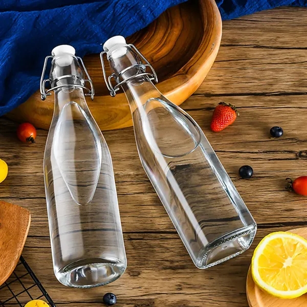 17OZ. Transparent Glass Beverage Beer Wine Fruit Bottle - 17OZ. Transparent Glass Beverage Beer Wine Fruit Bottle - Image 6 of 7