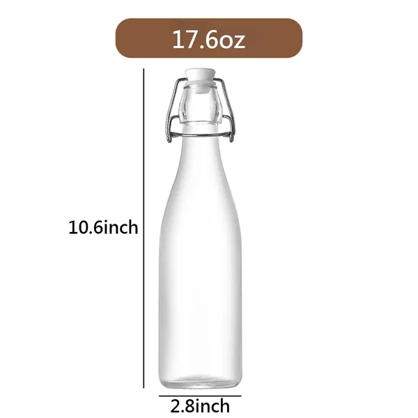 17OZ. Transparent Glass Beverage Beer Wine Fruit Bottle - 17OZ. Transparent Glass Beverage Beer Wine Fruit Bottle - Image 7 of 7