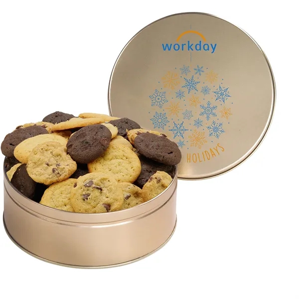 Gourmet Cookie Tin with 2 in. Cookies- Assorted - Gourmet Cookie Tin with 2 in. Cookies- Assorted - Image 0 of 5