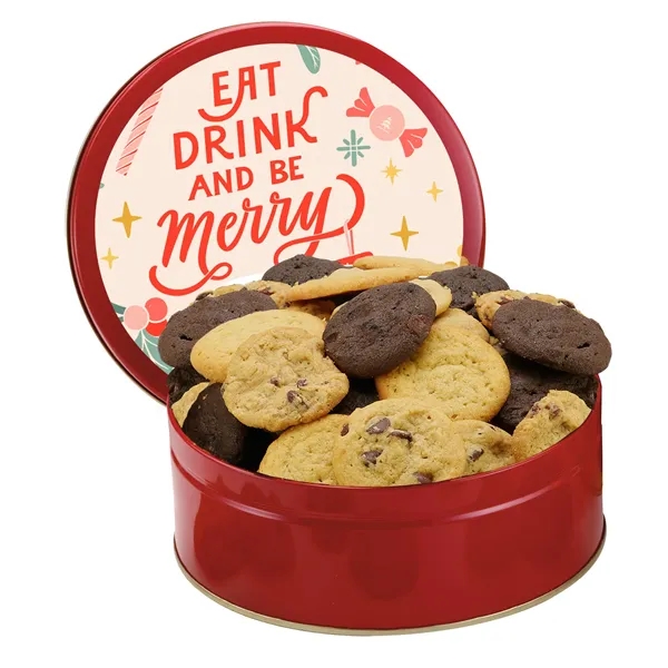 Gourmet Cookie Tin with 2 in. Cookies- Assorted - Gourmet Cookie Tin with 2 in. Cookies- Assorted - Image 0 of 5