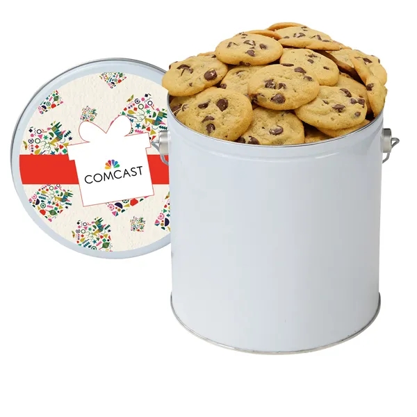 Gallon Cookie Tin with 2 in. Cookies- Chocolate Chip - Gallon Cookie Tin with 2 in. Cookies- Chocolate Chip - Image 1 of 3