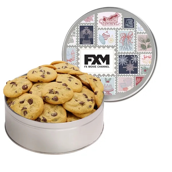 Gourmet Cookie Tin with 2 in. Cookies-Chocolate Chip Cookies - Gourmet Cookie Tin with 2 in. Cookies-Chocolate Chip Cookies - Image 1 of 5