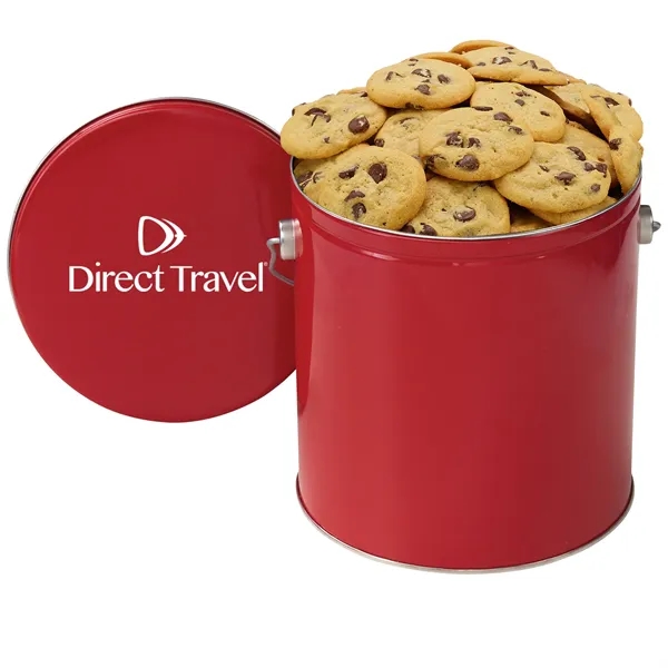 Gallon Cookie Tin with 2 in. Cookies- Chocolate Chip - Gallon Cookie Tin with 2 in. Cookies- Chocolate Chip - Image 0 of 3