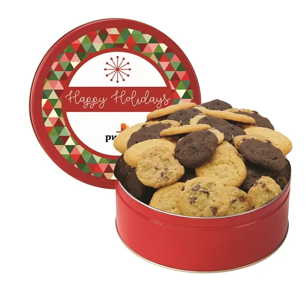 Gourmet Cookie Tin with 2 in. Cookies-Assorted - Gourmet Cookie Tin with 2 in. Cookies-Assorted - Image 0 of 5