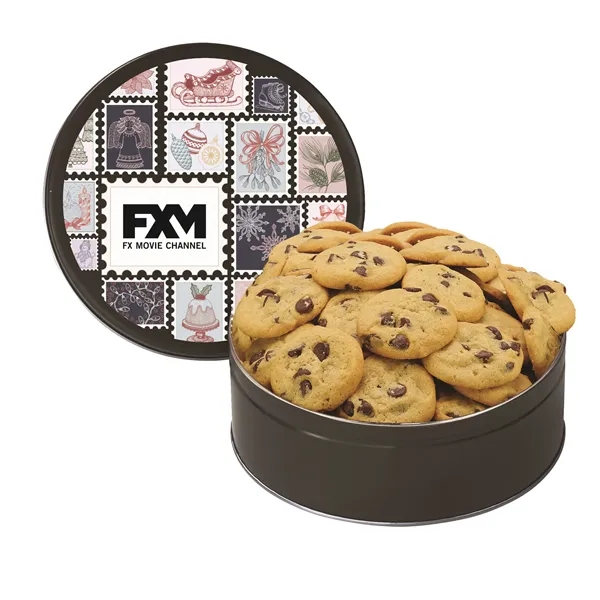 Gourmet Cookie Tin with 2 in. Cookies-Chocolate Chip Cookies - Gourmet Cookie Tin with 2 in. Cookies-Chocolate Chip Cookies - Image 0 of 5