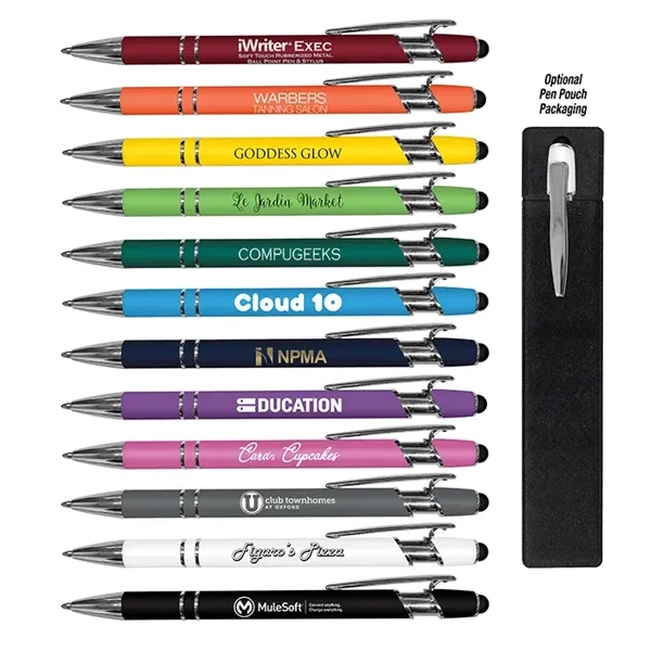 iWriter Exec Rubberized Metal Stylus Pen-Black Ink - iWriter Exec Rubberized Metal Stylus Pen-Black Ink - Image 0 of 13