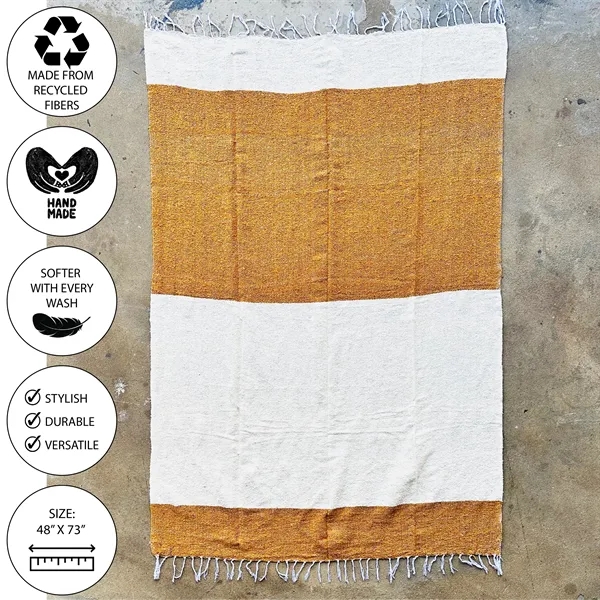 Golden - Sustainable Recycled Throw Blanket - Golden - Sustainable Recycled Throw Blanket - Image 2 of 7