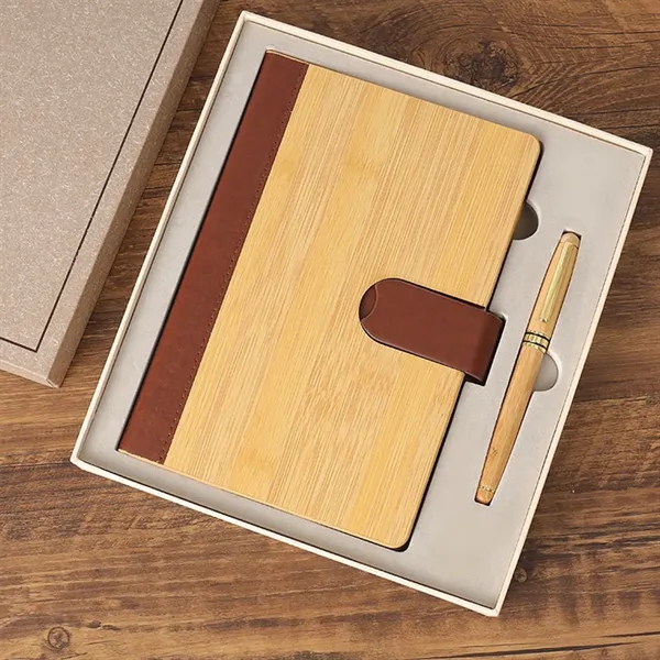 A6 Personalized Bamboo Journal & Pen Business Set - A6 Personalized Bamboo Journal & Pen Business Set - Image 4 of 4