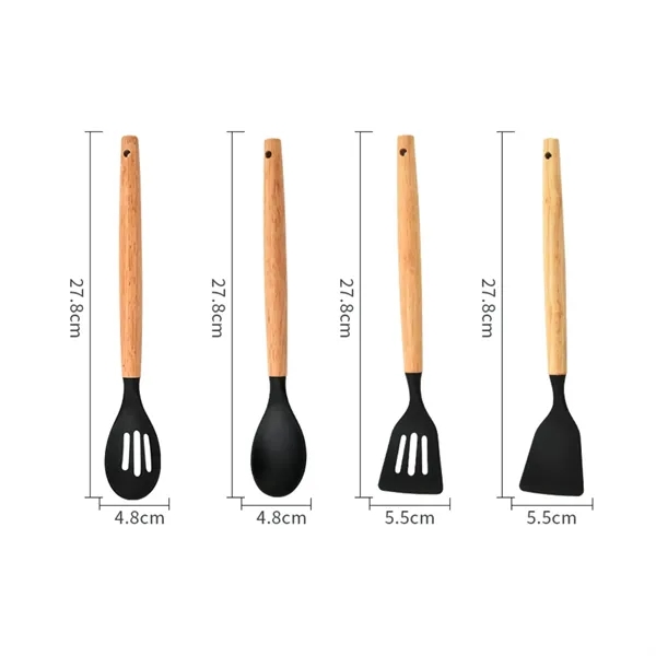 Non Stick Silicone Cooking Utensils Set with Holder - Non Stick Silicone Cooking Utensils Set with Holder - Image 2 of 7