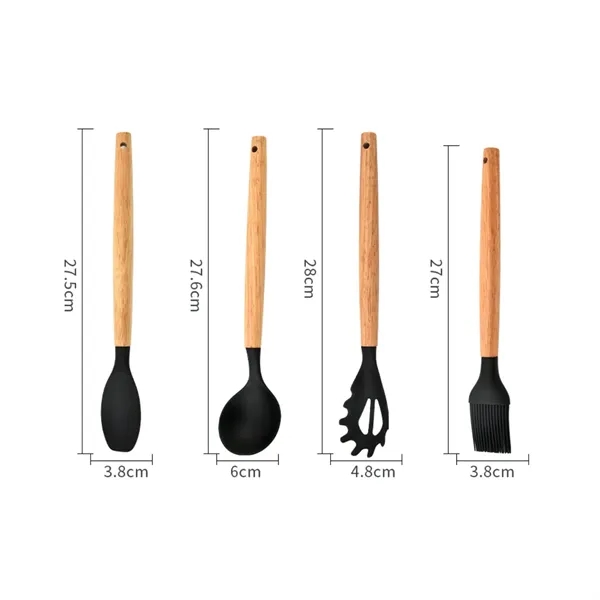 Non Stick Silicone Cooking Utensils Set with Holder - Non Stick Silicone Cooking Utensils Set with Holder - Image 3 of 7