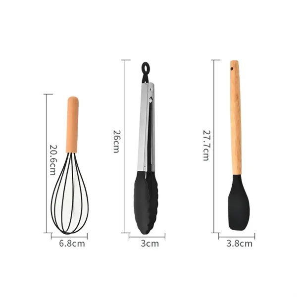 Non Stick Silicone Cooking Utensils Set with Holder - Non Stick Silicone Cooking Utensils Set with Holder - Image 4 of 7
