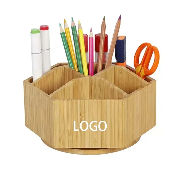 360 Degree Rotating Bamboo Office Pen Holder - 360 Degree Rotating Bamboo Office Pen Holder - Image 0 of 1