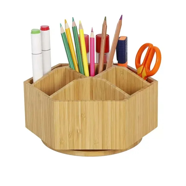 360 Degree Rotating Bamboo Office Pen Holder - 360 Degree Rotating Bamboo Office Pen Holder - Image 1 of 1