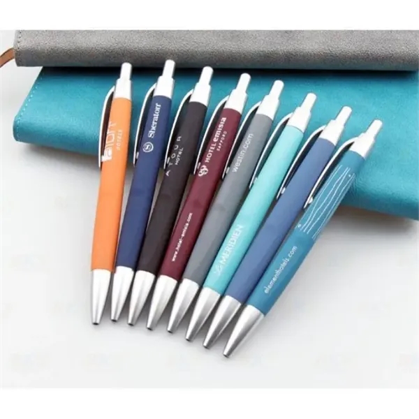 Colored Rubberized Sleek Ballpoint Pens - Colored Rubberized Sleek Ballpoint Pens - Image 3 of 7
