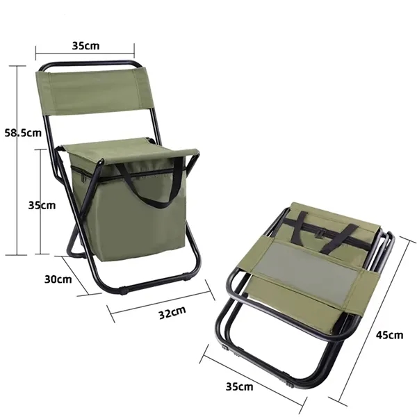 Foldable Fishing Chair with Cooler Bag - Foldable Fishing Chair with Cooler Bag - Image 1 of 8
