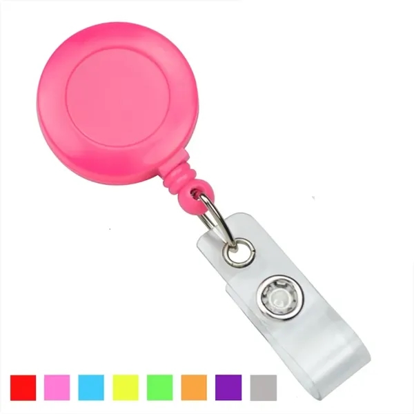 30" Cord Plastic Round Retractable Badge Reel - 30" Cord Plastic Round Retractable Badge Reel - Image 1 of 5