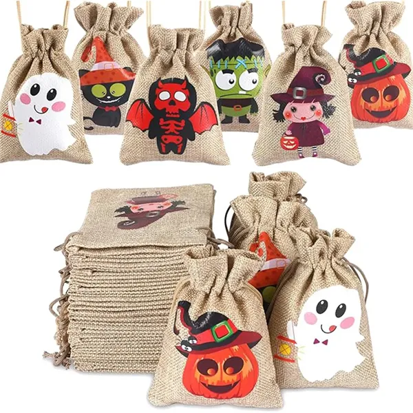 Halloween Burlap Gift Bags - Halloween Burlap Gift Bags - Image 0 of 3
