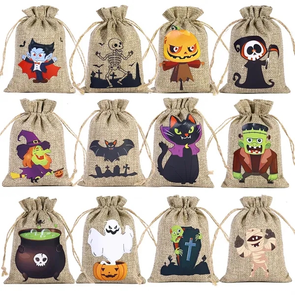 Halloween Burlap Gift Bags - Halloween Burlap Gift Bags - Image 1 of 3