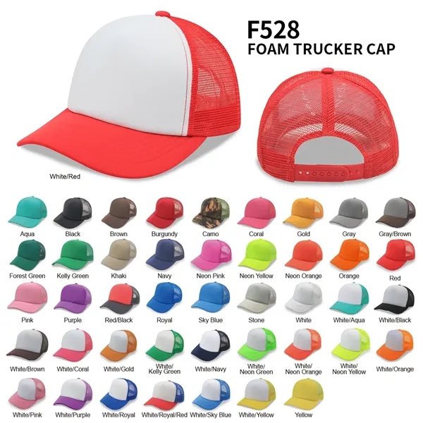 Foam Trucker Cap, 5 Panels,  Mesh Back, Snapback - Foam Trucker Cap, 5 Panels,  Mesh Back, Snapback - Image 1 of 47