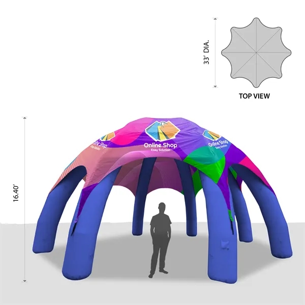 33' Custom Inflatable Spider Tent with 8 legs with Canopy - 33' Custom Inflatable Spider Tent with 8 legs with Canopy - Image 1 of 4