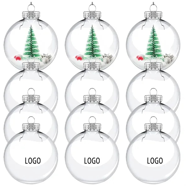 Custom Clear Christmas Tree Ornament Ball With Ribbo