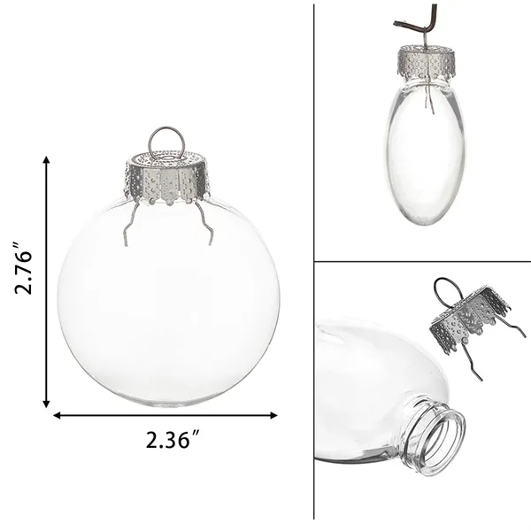 Custom Clear Christmas Tree Ornament Ball With Ribbo