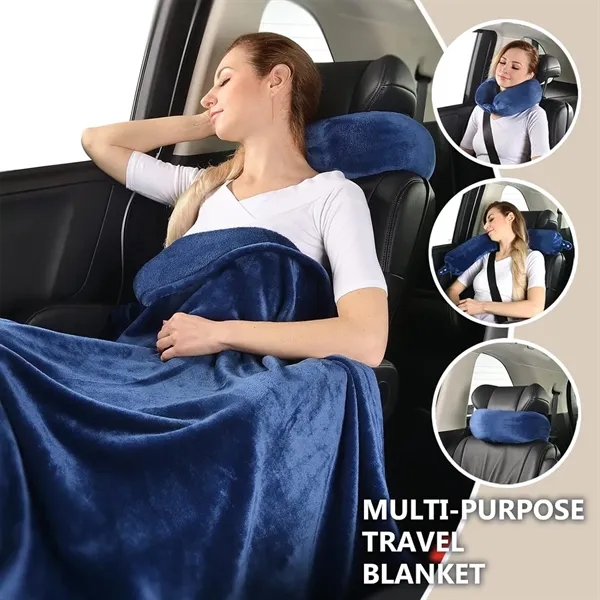 2 in 1 Travel Blanket with Neck Pillowcase - 2 in 1 Travel Blanket with Neck Pillowcase - Image 3 of 5