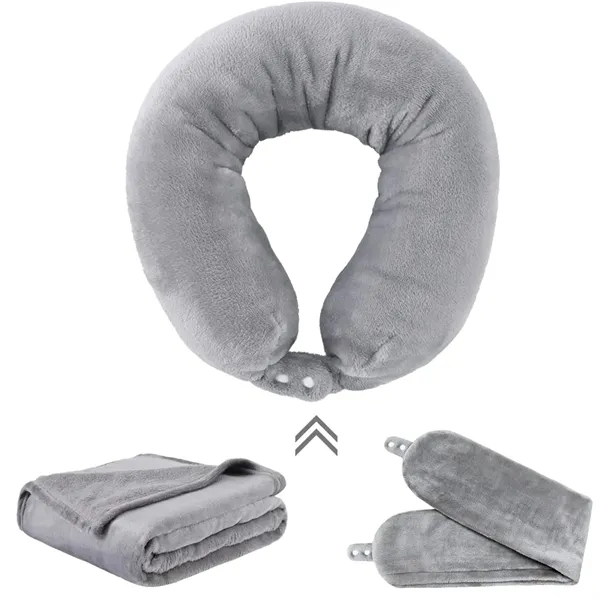 2 in 1 Travel Blanket with Neck Pillowcase - 2 in 1 Travel Blanket with Neck Pillowcase - Image 4 of 5