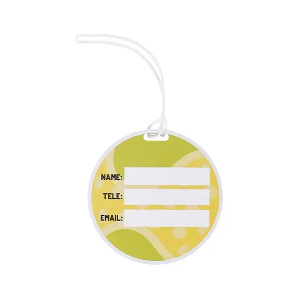 Full Color Round Plastic Luggage Tags With Strap - Full Color Round Plastic Luggage Tags With Strap - Image 2 of 3