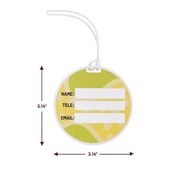 Full Color Round Plastic Luggage Tags With Strap - Full Color Round Plastic Luggage Tags With Strap - Image 3 of 3