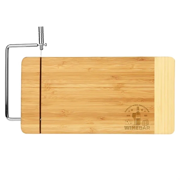12" x 6" Bamboo Rectangle Cutting Board w/ Cheese Cutter - 12" x 6" Bamboo Rectangle Cutting Board w/ Cheese Cutter - Image 0 of 2
