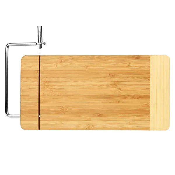 12" x 6" Bamboo Rectangle Cutting Board w/ Cheese Cutter - 12" x 6" Bamboo Rectangle Cutting Board w/ Cheese Cutter - Image 1 of 2